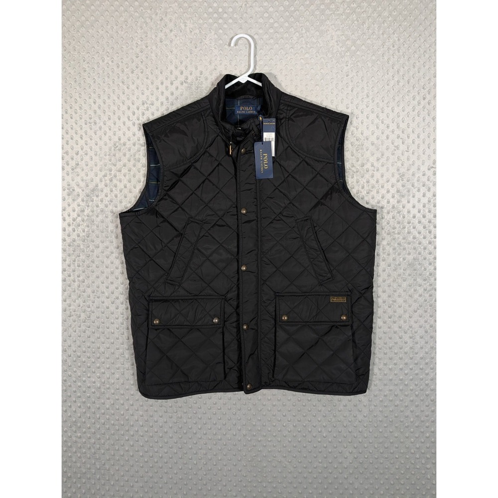 Polo Ralph Lauren Hunting Club Vest Mens 2XB Black Quilted Body Warmer Lined **